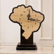 Relógio de Mesa MDF 25cm Decorativo Mapa do Brasil Sala Escritório Casa Presente Luxo