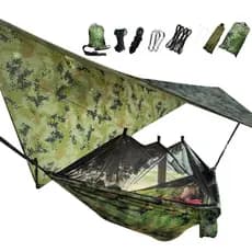 Rede Portátil De Nylon De 260 * 140 Cm Com Mosquiteira Dossel De Lona Para Barraca Rainfly Diagonal De 270 * 270 Acampam