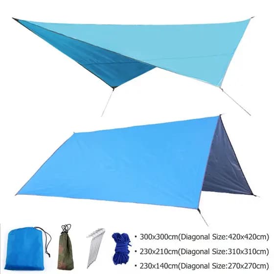 Acampamento Ao Ar Livre Diagonal 420 * 420cm/310 * 310cm/270 * 270cm Toldo Impermeável Lona Tenda Sombra Ultraleve Jardi