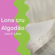 Lona tecido de algodão cru ecológico 1mt x 1,40mt - para bolsas e mochilas