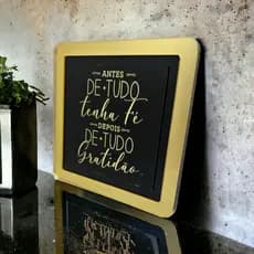Quadro decorativo Antes de tudo tenha fé, depois de tudo gratidão