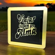 Quadro decorativo Espelhado Viajar faz bem pra alma.