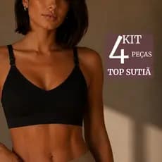Kit 4 Top Feminino Básico Canelado Sem Costura Bojo Removível Alça Regulável Poliamida Alta Elasticidade Dia a Dia