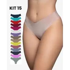 KIT 15 Calcinha Feminina Corte a Laser Sem Costura Leve Confortável