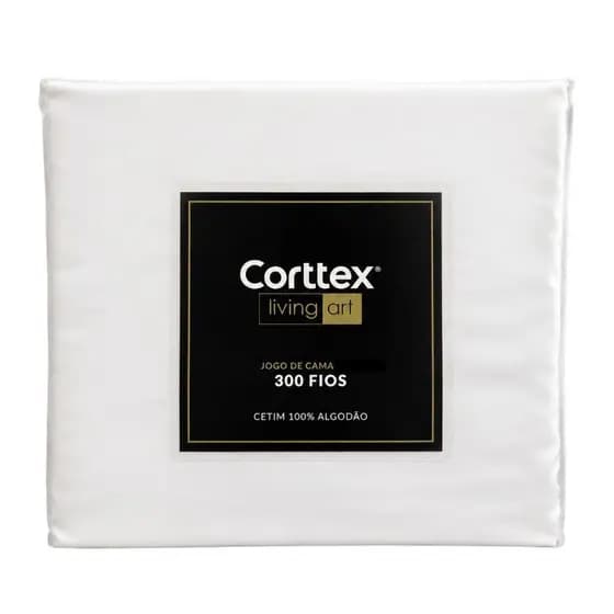 Jogo De Cama Lençol King 4pcs 300 Fios 100% Algodão Corttex
