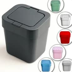 Lixeira Com Tampa Click Para Pia De Cozinha Banheiro Escritório Quarto Resistente Versátil Pequena Compacta 4 Litros