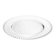 Sousplat De Cristal Transparente Pearl 32Cm Bolinha Wolff