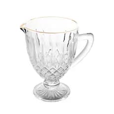 Jarra 1 Litro De Vidro Transparente Com Fio Ouro Greek