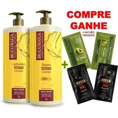 KIT TUTANO 2 LITROS BIO EXTRATUS: SHAMPOO 1L + CONDIC 1L + 🎁BRINDE 4 SACHÊS VARIADOS🎁