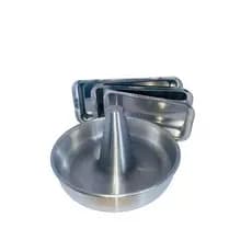 Conjunto com 3 Forma Tabuleiro  Retangular Pão e Forma Assa Frango Galeto em Aluminio Polido
