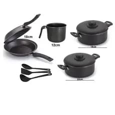 Conjunto Panela Frigideira Omeleteira 7 Pçs Teflon Com Tampa