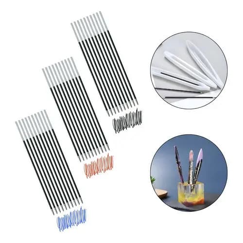 Kit 30 refis Recargas para Caneta de Resina Esferográfica 0,7 mm - 3 cores Preto Azul Vermelho Mix