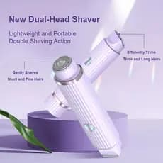 Máquina Depilador Elétrico Feminino Barbeador De Duas Cabeças Recarregável