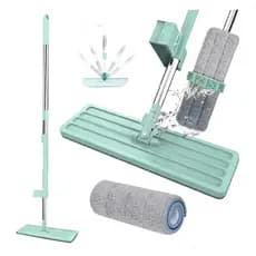 Rodo Mop Inteligente 360° Esfregão Flat Limpeza Microfibra +1 Refil