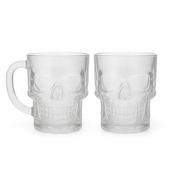 Kit 2 Canecas Copos Gin Chopp Forma Caveira De Vidro 540ml 2 Unidades