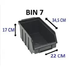 Caixa Bin 7 Kit 12 Para Peças Gaveta Preta Gavetinha Porta Peças Bins Para Parafusos