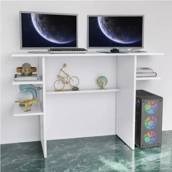 Escrivaninha Mesa Gamer Computador e Estudo Home Office Mesa Branco