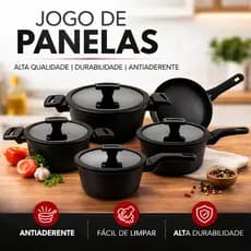 Jogo 5 Peças de Panelas Hauskraft Manhattan Antiaderente Indução e Gás Premium