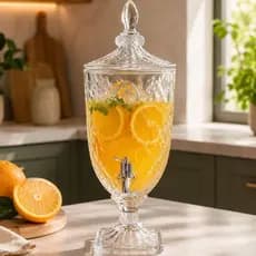 Suqueira Dispenser De Vidro 3,2L Diamond Transparente Luxo Com Torneira Diamante Buffet Festa