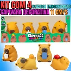Capivaras de Plástico Emborrachado – Kit com 4 Unidades para Decorar