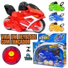 Moto Beyblade com Lançador e LED - Brinquedo 2 em 1 Divertido e Interativo