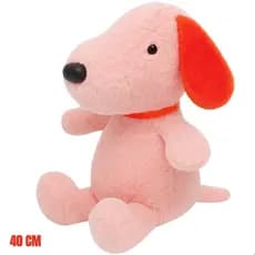 Pelúcia Cachorro 40cm Rosa Macia Lavável Infantil