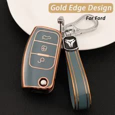 Capa Para Chave TPU Carro Chaveiro Dobrável Ford Focus 2 MK2 Fiesta Mondeo Galaxy Falcon Territory Ecosport Protetor De
