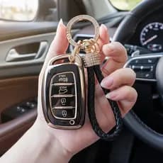 Para Capa De Chaveiro De TPU Macio HYUNDAI | Bloqueio/Desbloqueio De 4 Botões , Proteção De Alarme De Porta-Malas E Pâni