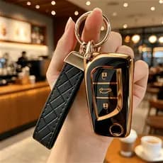 TPU Carro Remoto Flip Chave Fob Capa Caso Titular Escudo Com Chaveiro Para Toyota Corolla Altis Auris Aygo Yaris Camry R