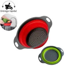 Escorredor De Macarrão Retrátil de Silicone para Salada Frutas Legumes Cozinha Multiuso Dobrável CP