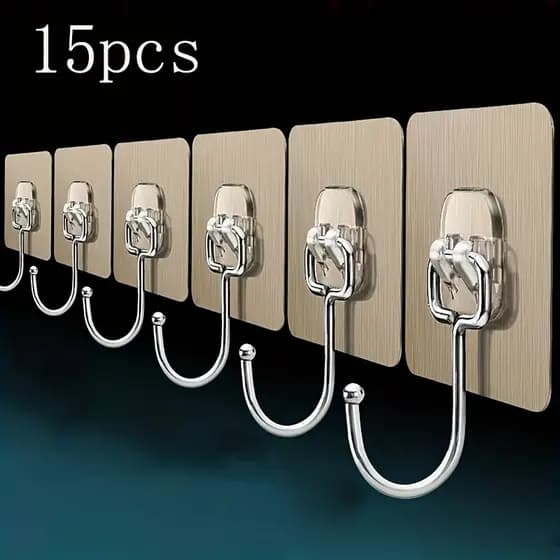 15 PCS Ganchos De Parede Autocolantes Transparente Multifuncionais Promoções