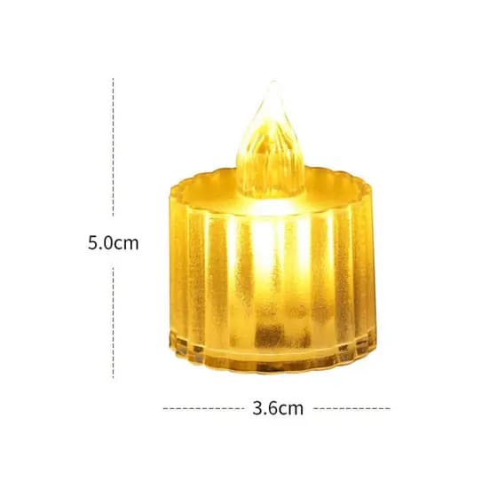 4 Unidades Faixas verticais Mini Cristal Transparente Velas Luz Led Eletrônica Decorativa
