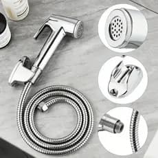 Ducha Higiênica Para Banheiro Completa Luxo  Inox núcleo da válvula de cobre 1,2m Chuveirinho Privada