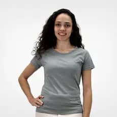Camiseta Baby Look Feminina Básica Paleta Degradê Cinza 100% Algodão