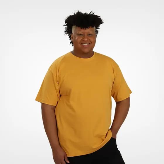 Camiseta Plus Size Masculina Básica Unissex Paleta Degradê Amarelo 100% Algodão