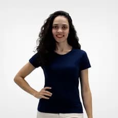 Camiseta Baby Look Feminina Básica Paleta Degradê Azul 100% Algodão