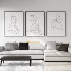 decoração Nude corpo abstrato uma linha desenho da arte decoração de quarto pintura imagem quadros decorativos mulher