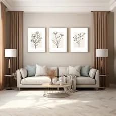 Quadro Decorativo Flores Botânico minimalista , decoração casa Quadro Decorativo Loja Minimalista