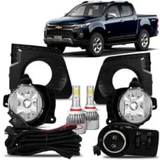 Kit Farol Milha S10 2021 2022 2023 2024 Botão Modelo Original Com Super Led