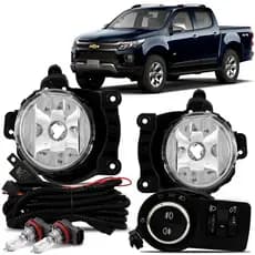 Kit Farol Milha Neblina S10 2021 2022 2023 Botão Modelo Original C/ Halogena