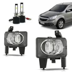 Kit Farol Milha Neblina Agile 2009 2010 2011 2012 2013 C/ Nano Led