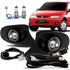 Kit Farol Milha Moldura Acoplada Celta 1999 2000 2001 2002 2003 2004 2005 Com Halógena Botão Touch