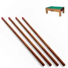 Kit 4 Taco Bar Sinuca Bilhar Snooker Profissional Madeira Ipê