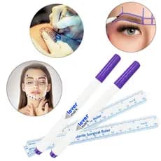 Kit 3 Canetas Cirúrgicas Marca Pele Cirúrgica Estéril Com Régua Brinde