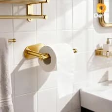 Porta Papel Higiênico Suporte Auto Adesivo Aço Inox Cromado Para Parede Banheiro LR-0046/a