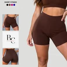 Shorts Academia Feminino Bermuda Fitness Zero Transparência Academia Elástico Cós Cintura Alta