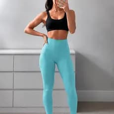 Calça Feminina Legging Suplex Fitness Leg Academia Proteção UV Cós Alto Academia Zero Transparência
