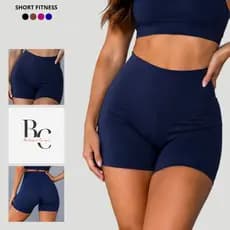 Shorts Fitness Feminino Zero Transparência Academia Elástico Confortável Cós Cintura Alta