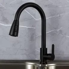 Torneira Cozinha Gourmet Misturador Monocomando Preto Fosco De áGua Quente Fria úNico Buraco