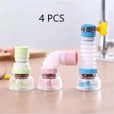 Kit C/4 Bico Chuveirinho Arejador Torneira Cozinha Retrátil Giratória 360° Com Filtro